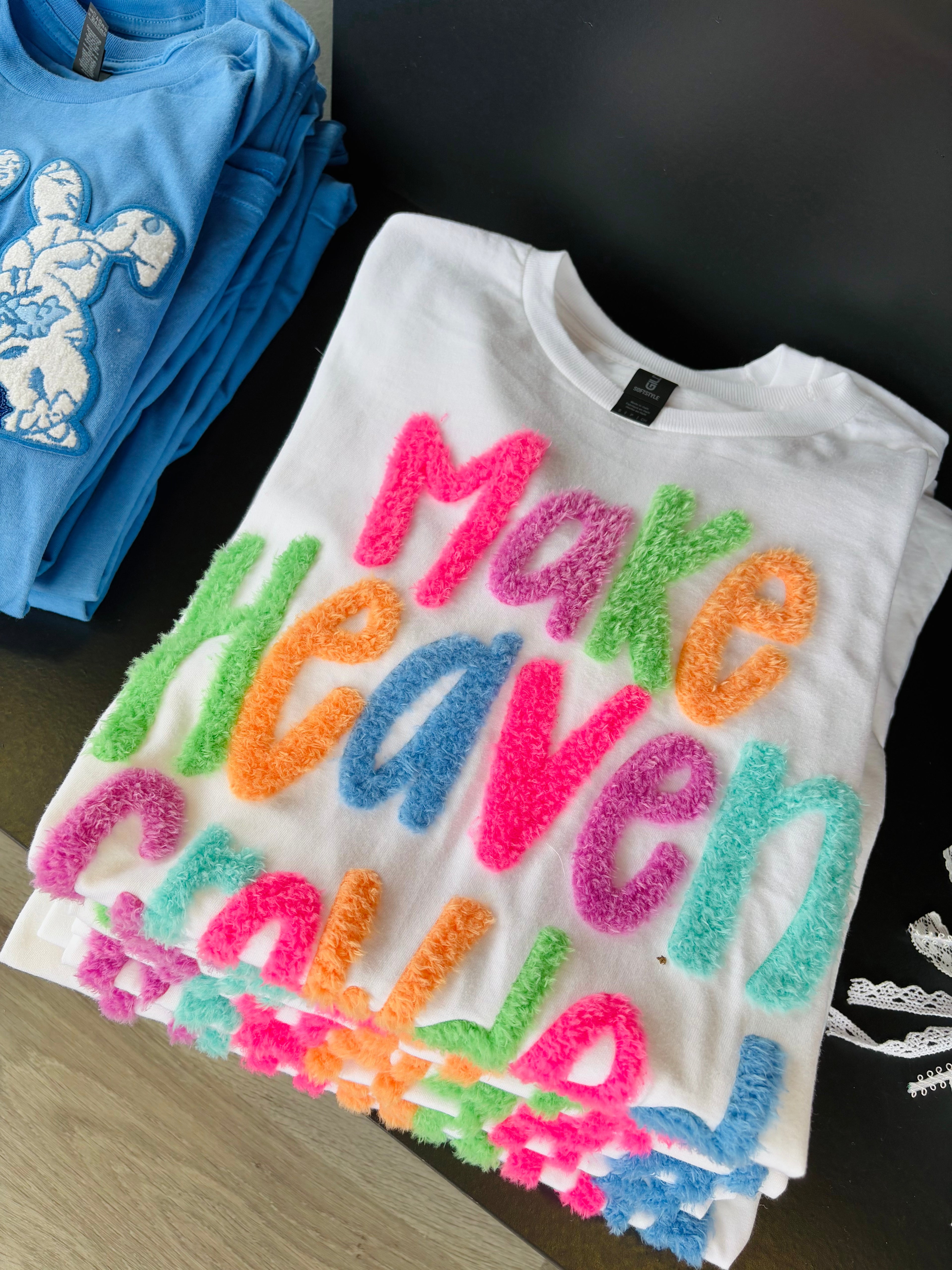 Make Heaven Crowded fuzzy tee