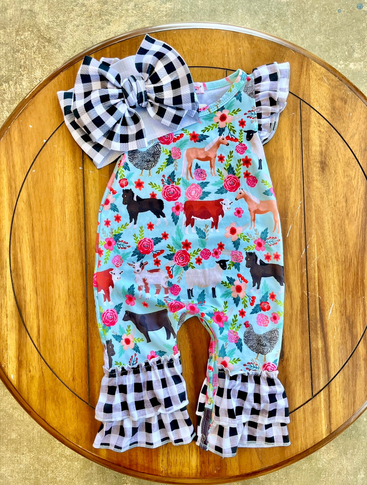 Farm Floral Baby Romper