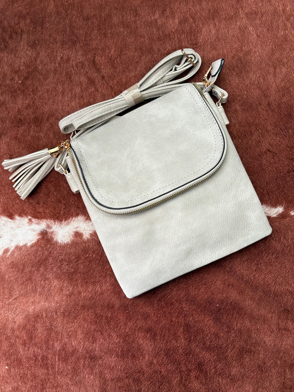 Two Compartment Crossbody with Tassels