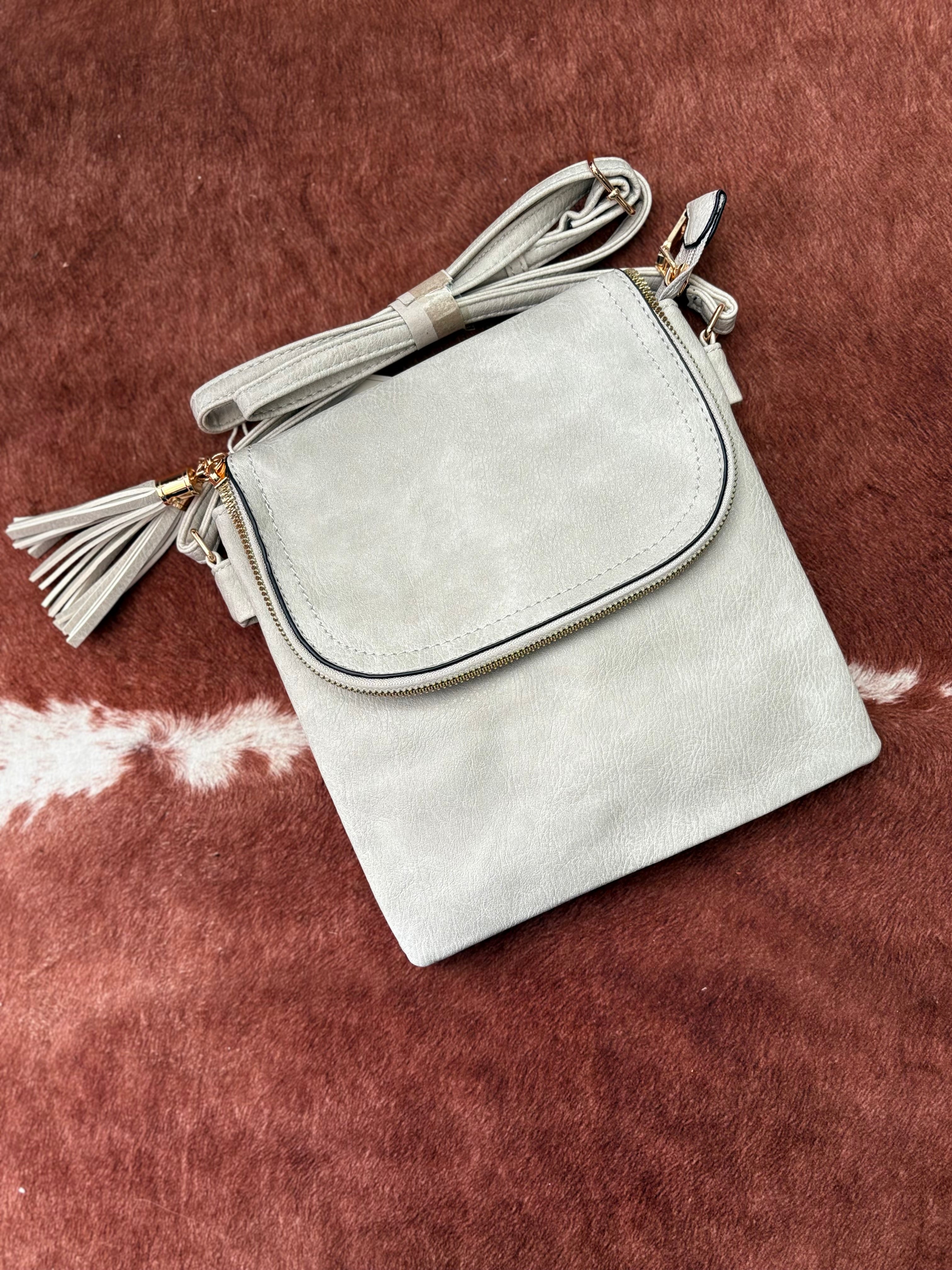 Two Compartment Crossbody with Tassels
