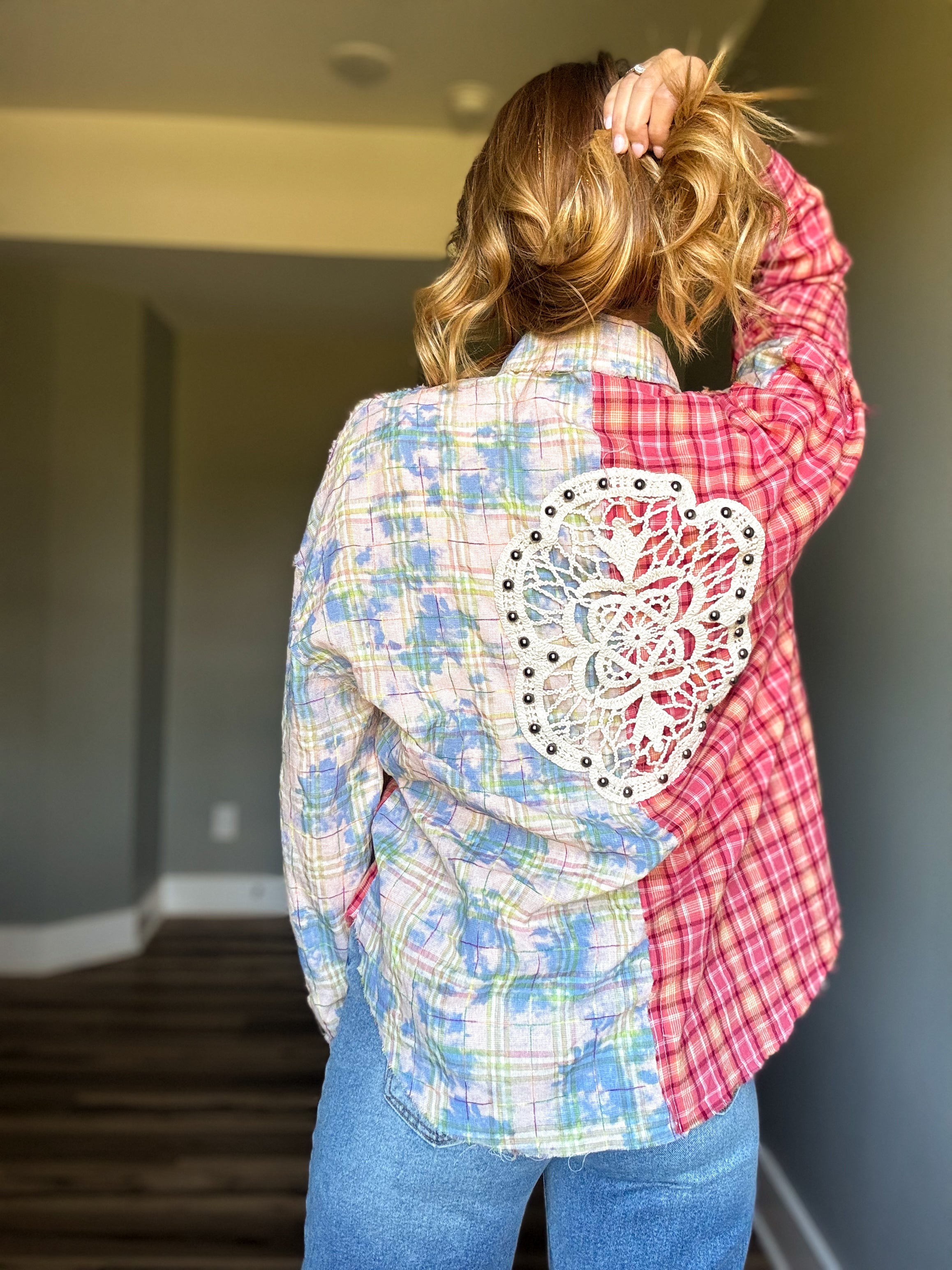 Boho Patchwork Button Down