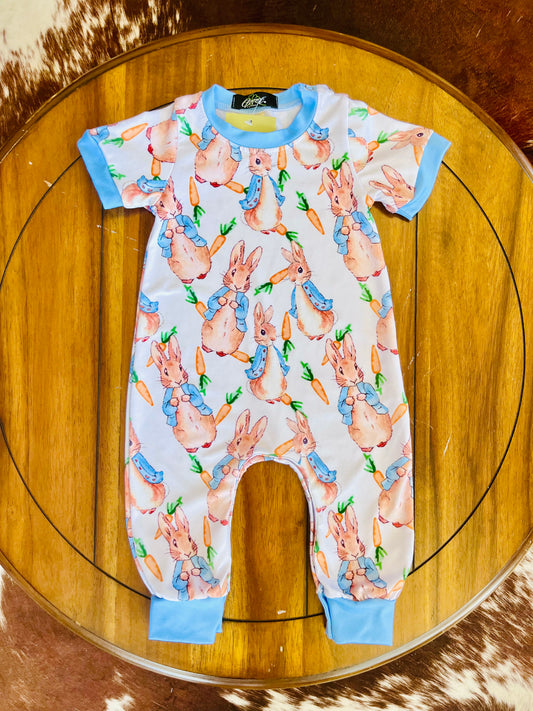 Blue Rabbit Boy Romper