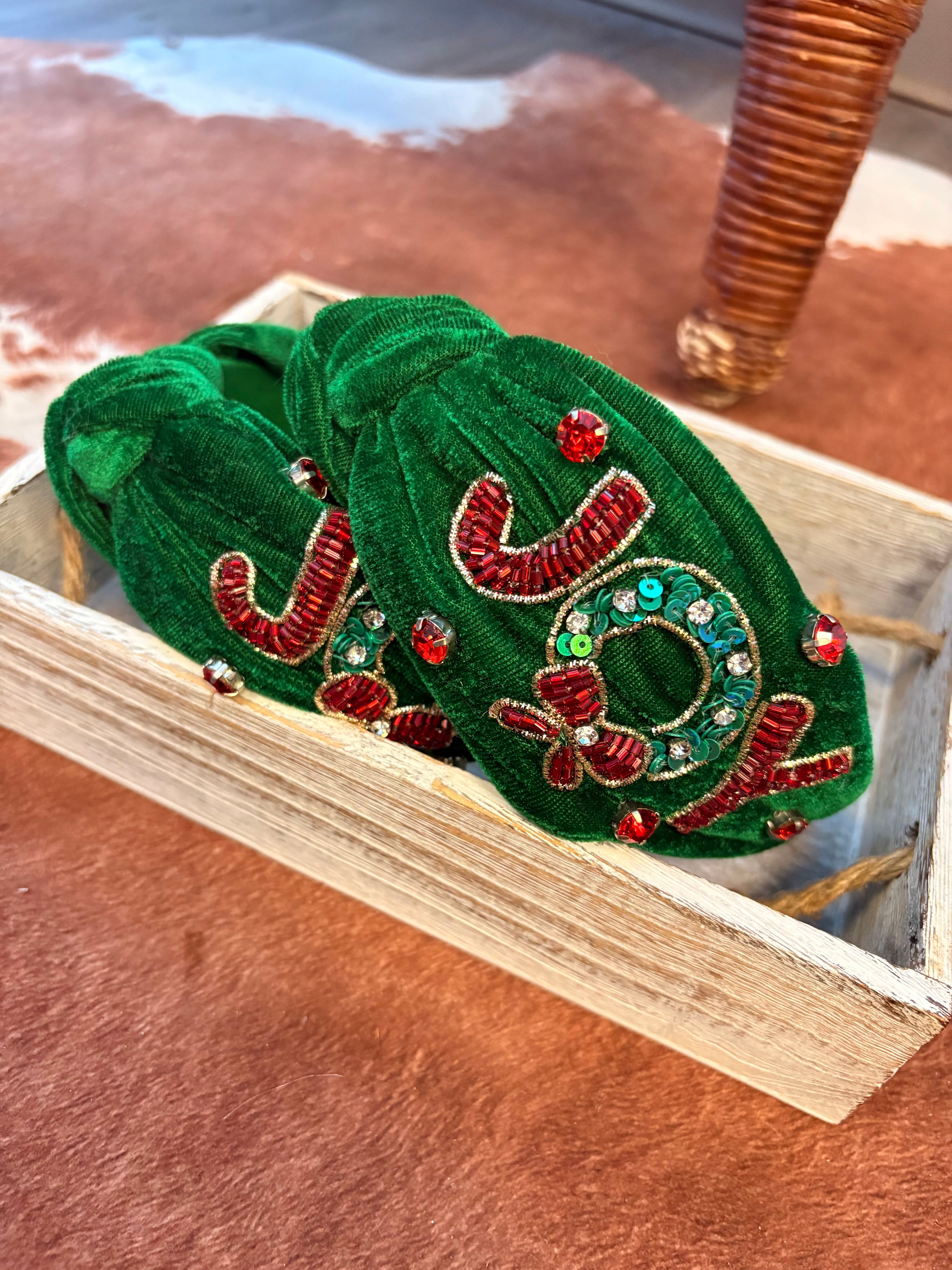 Green Joy Christmas Headband