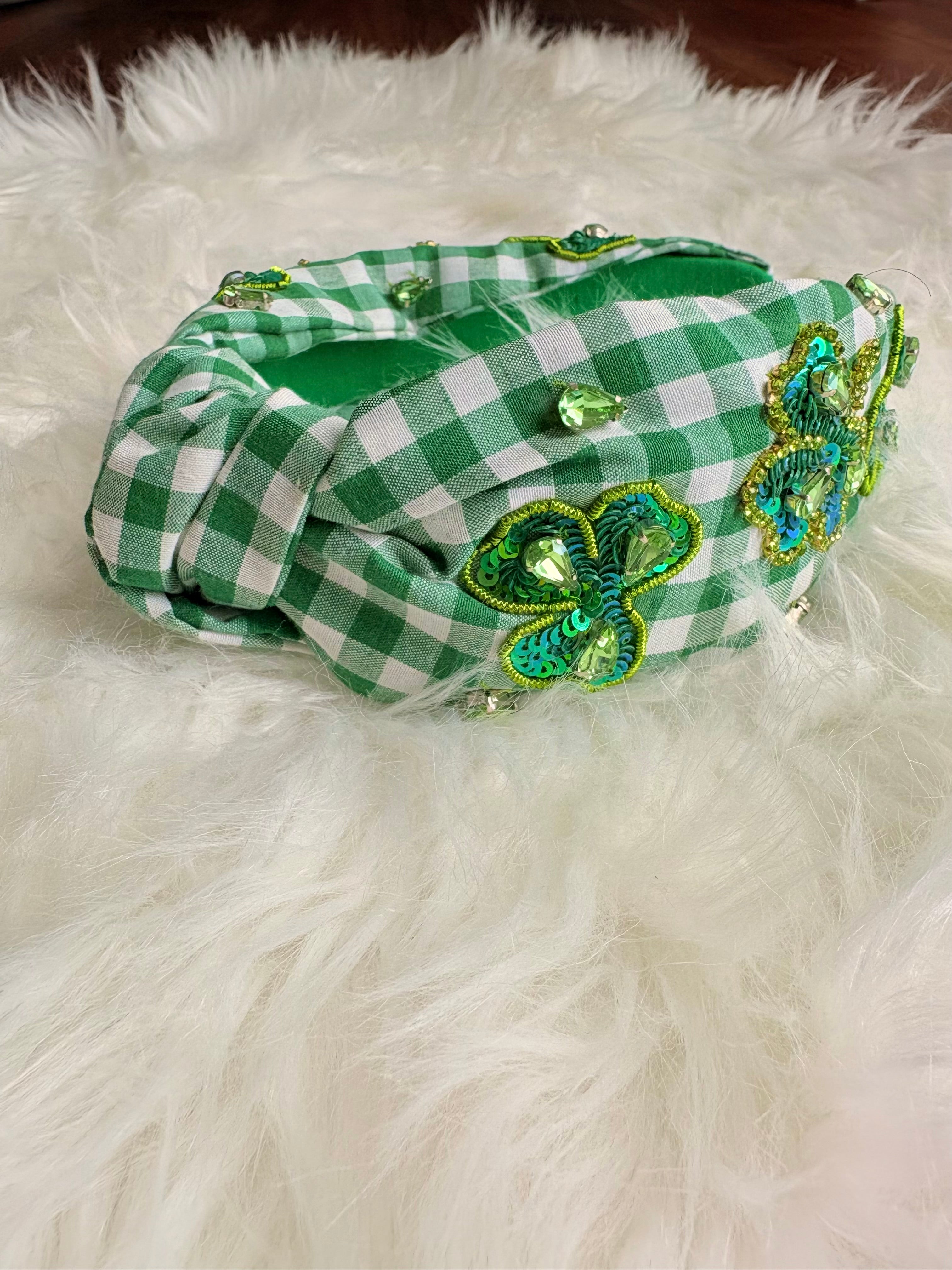Shamrock Theme Top Knot Headband