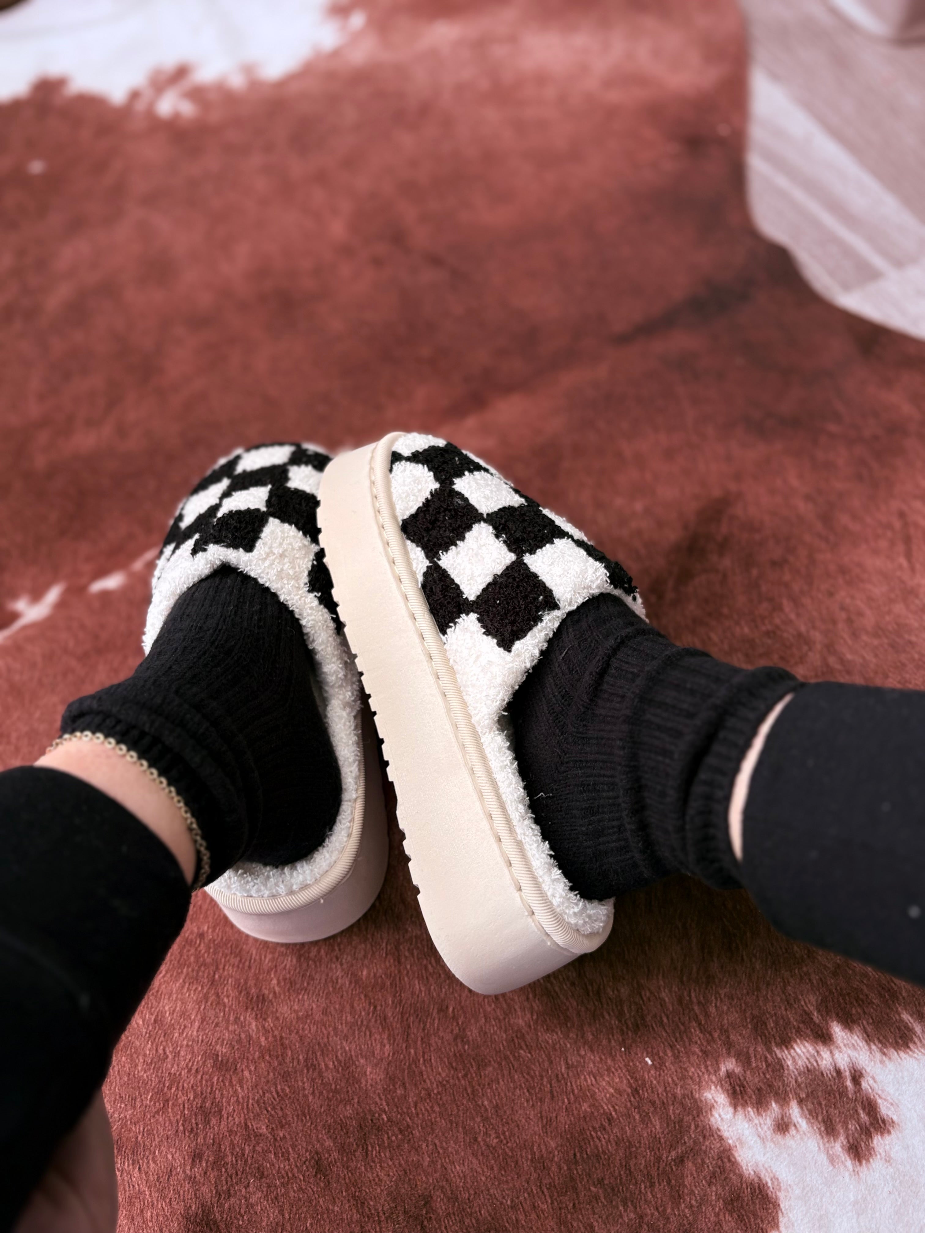 Super Lux Checker Platform Slippers