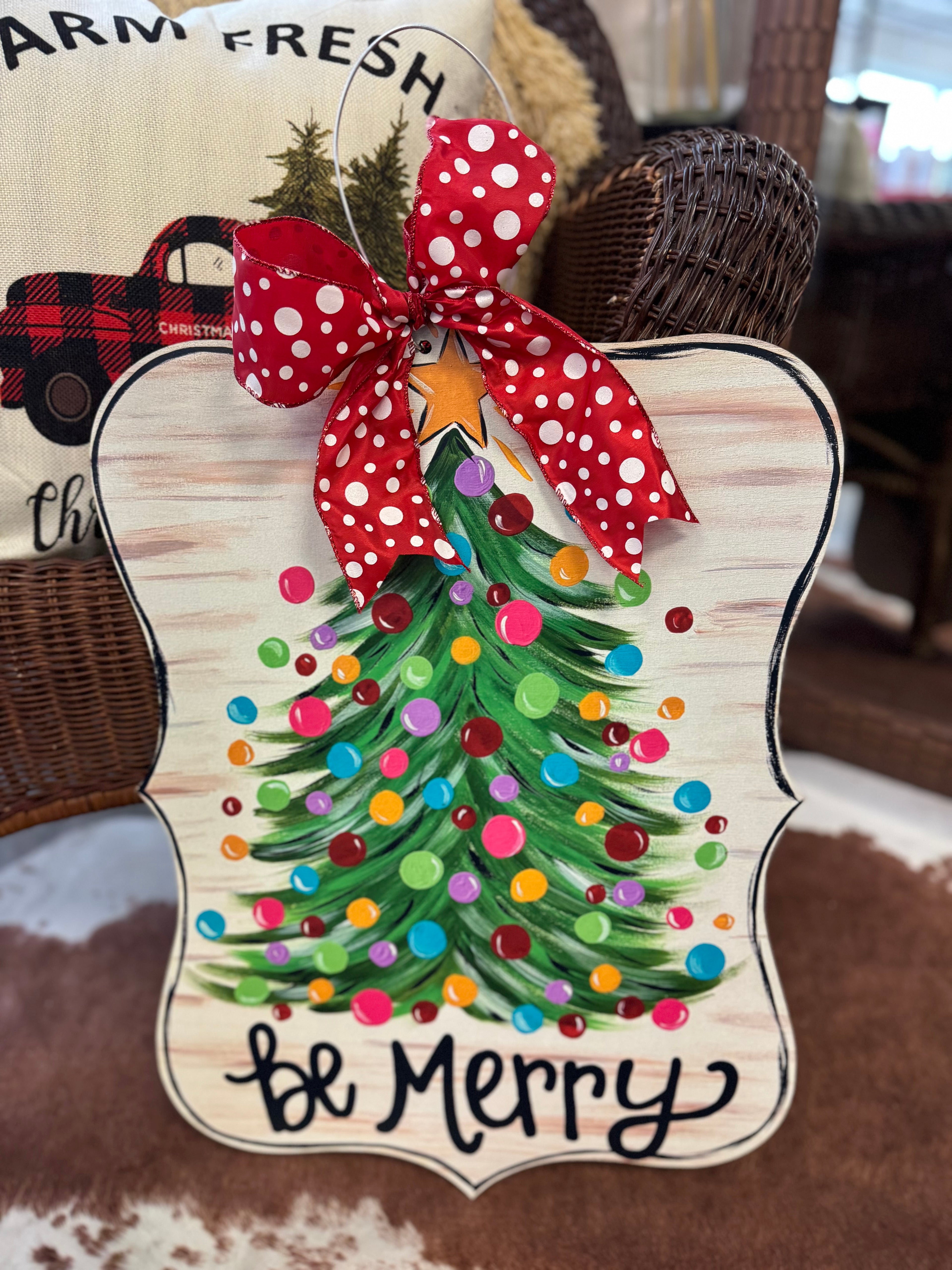Be Merry Door Hanger- White
