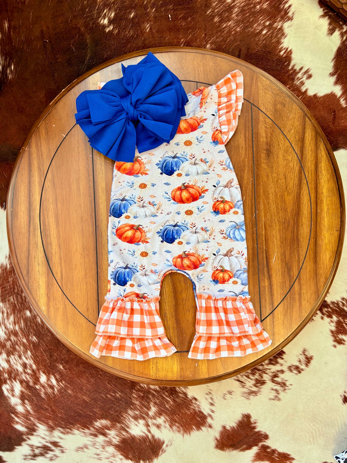 Denim Pumpkin Romper