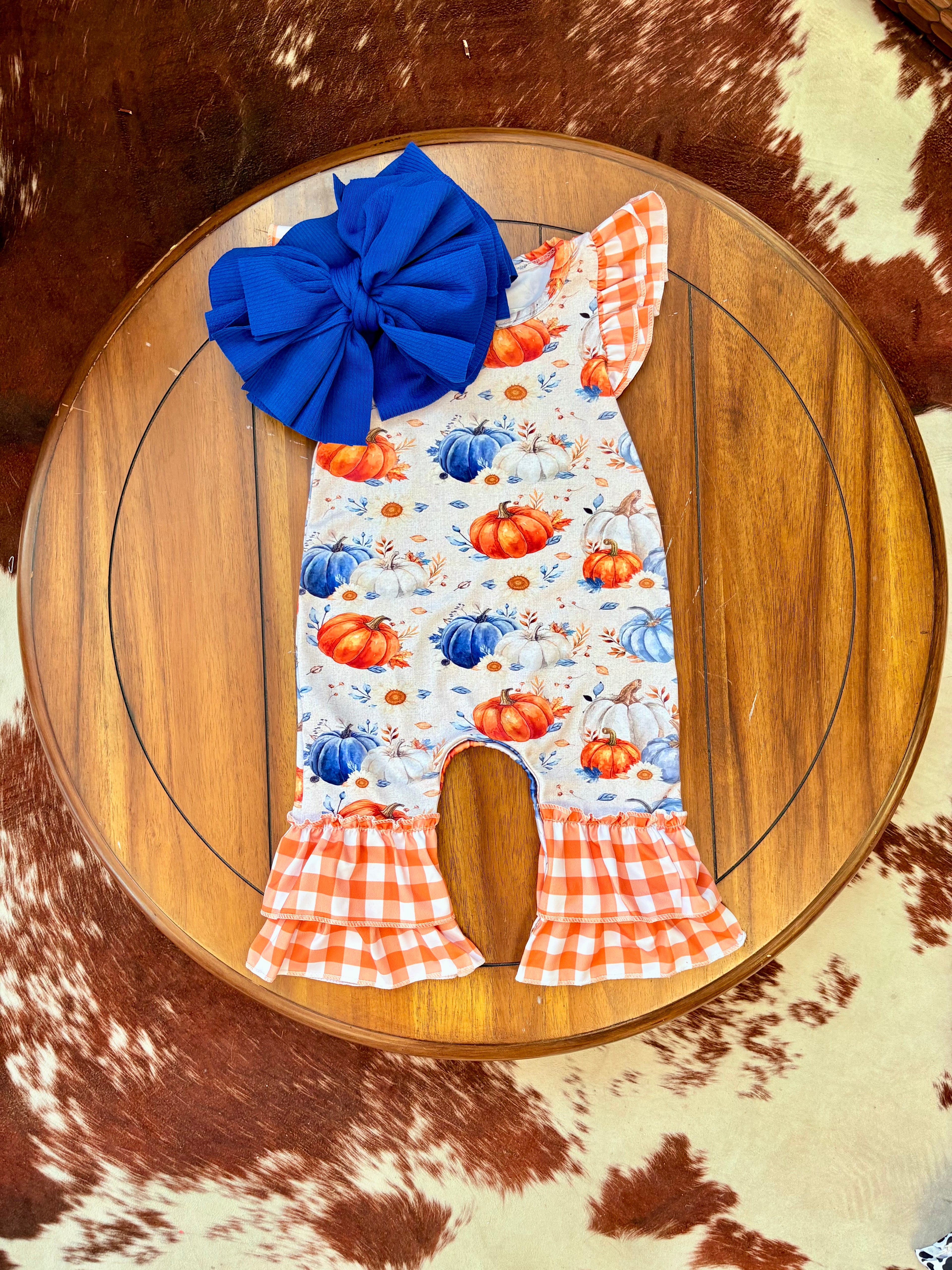 Denim Pumpkin Romper