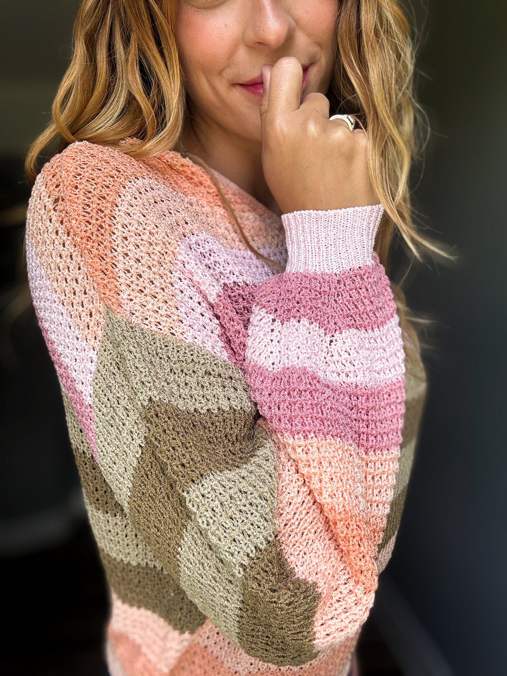 Multi Color Loose Fit Hooded Sweater