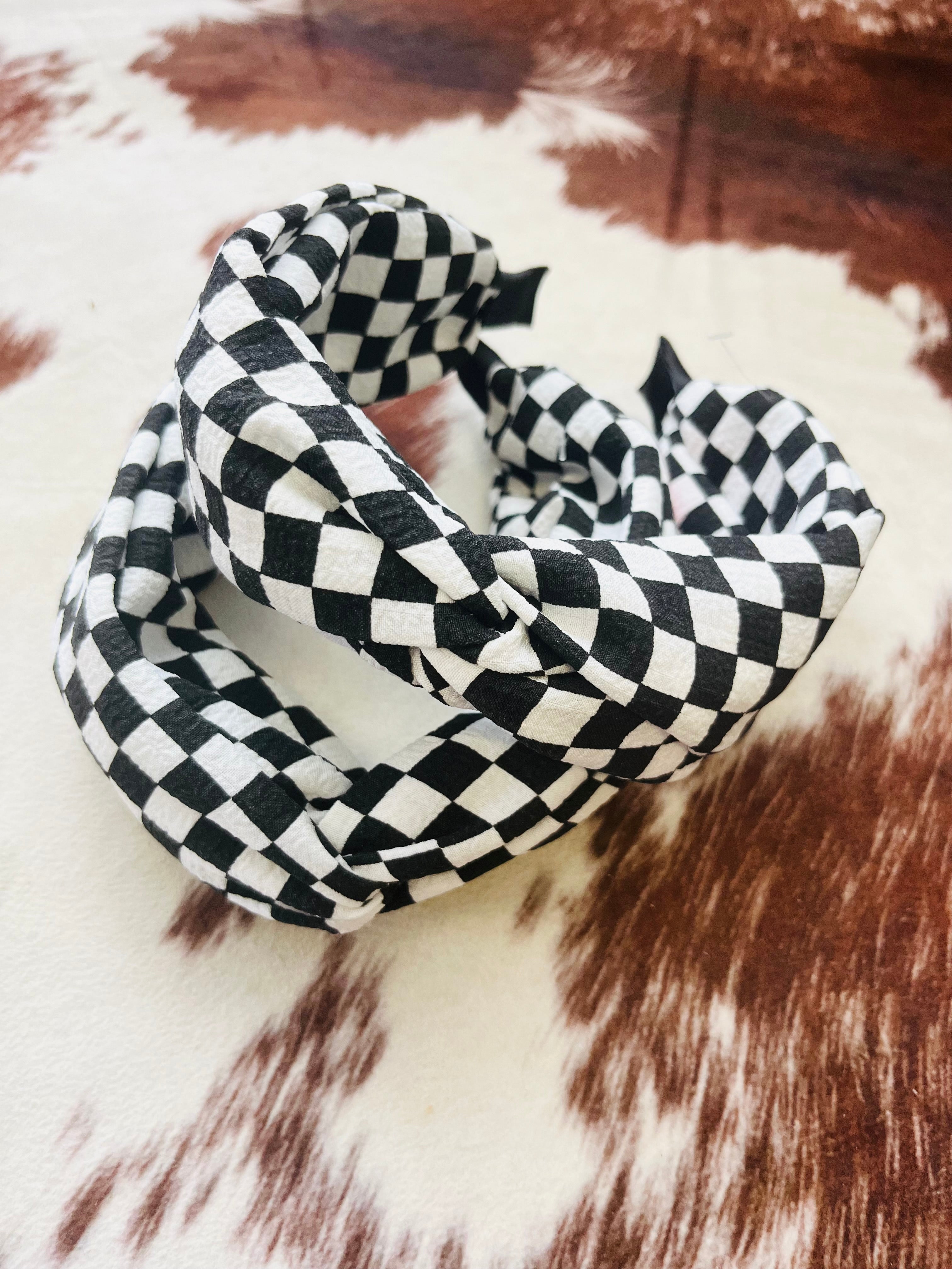 Knotted Checked Headband