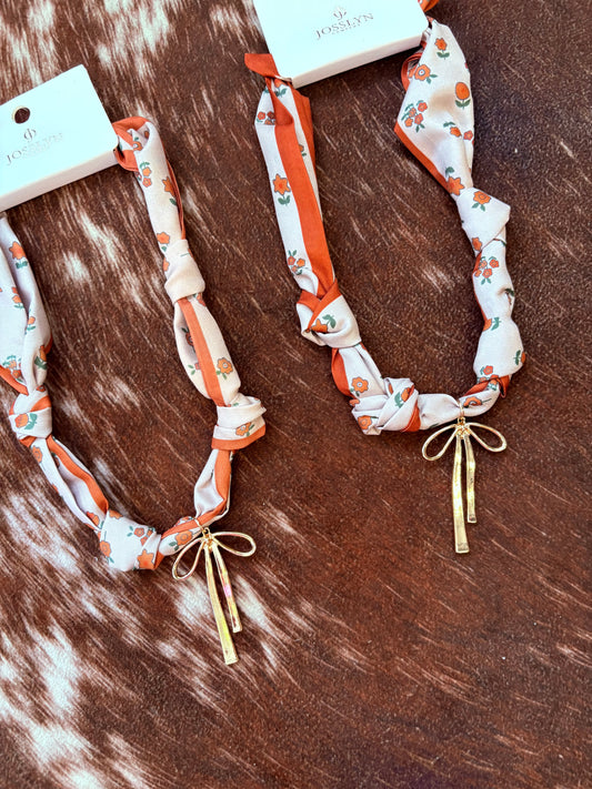 Floral Bow Necklace