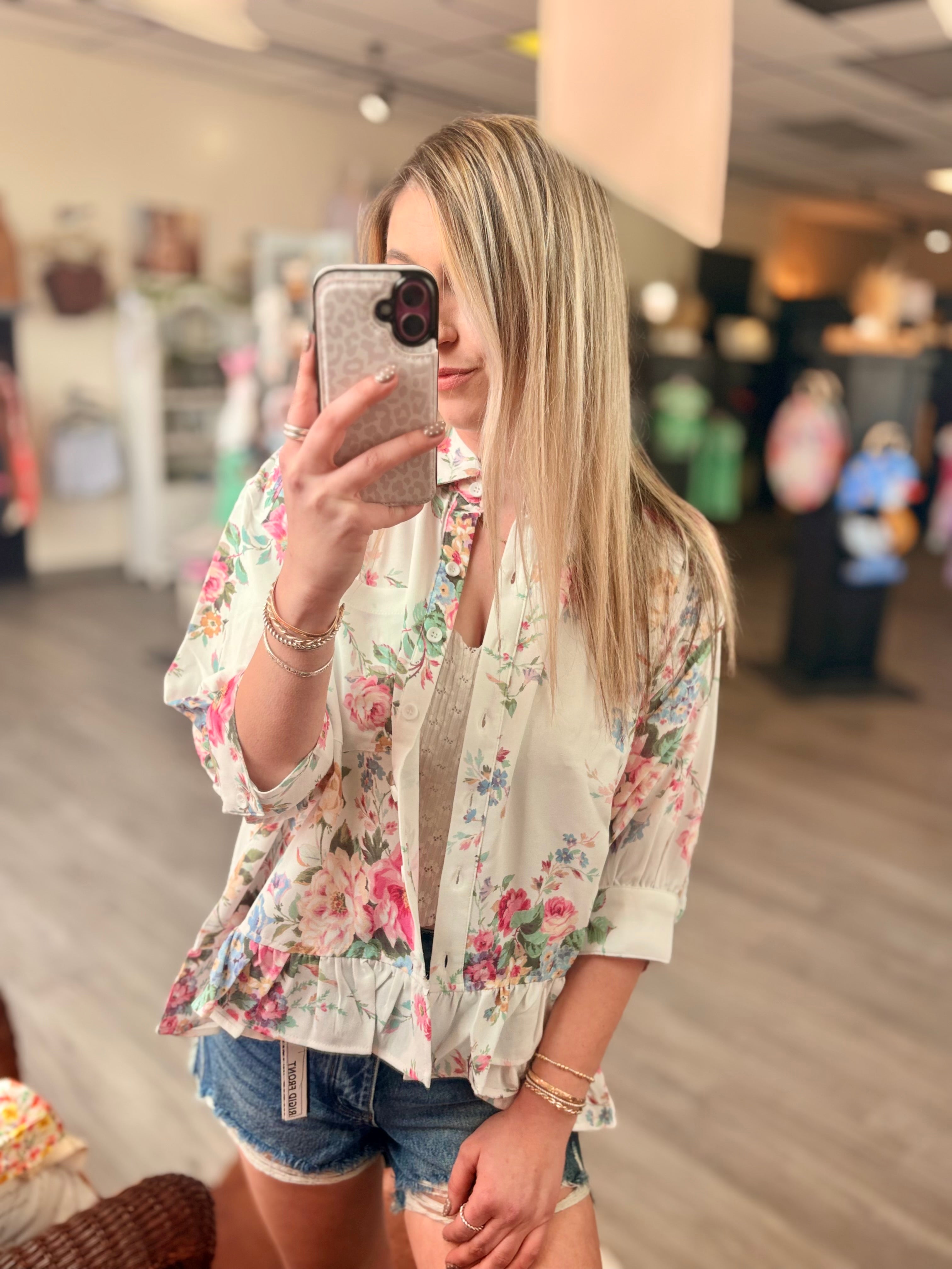 Ivory Button down Top