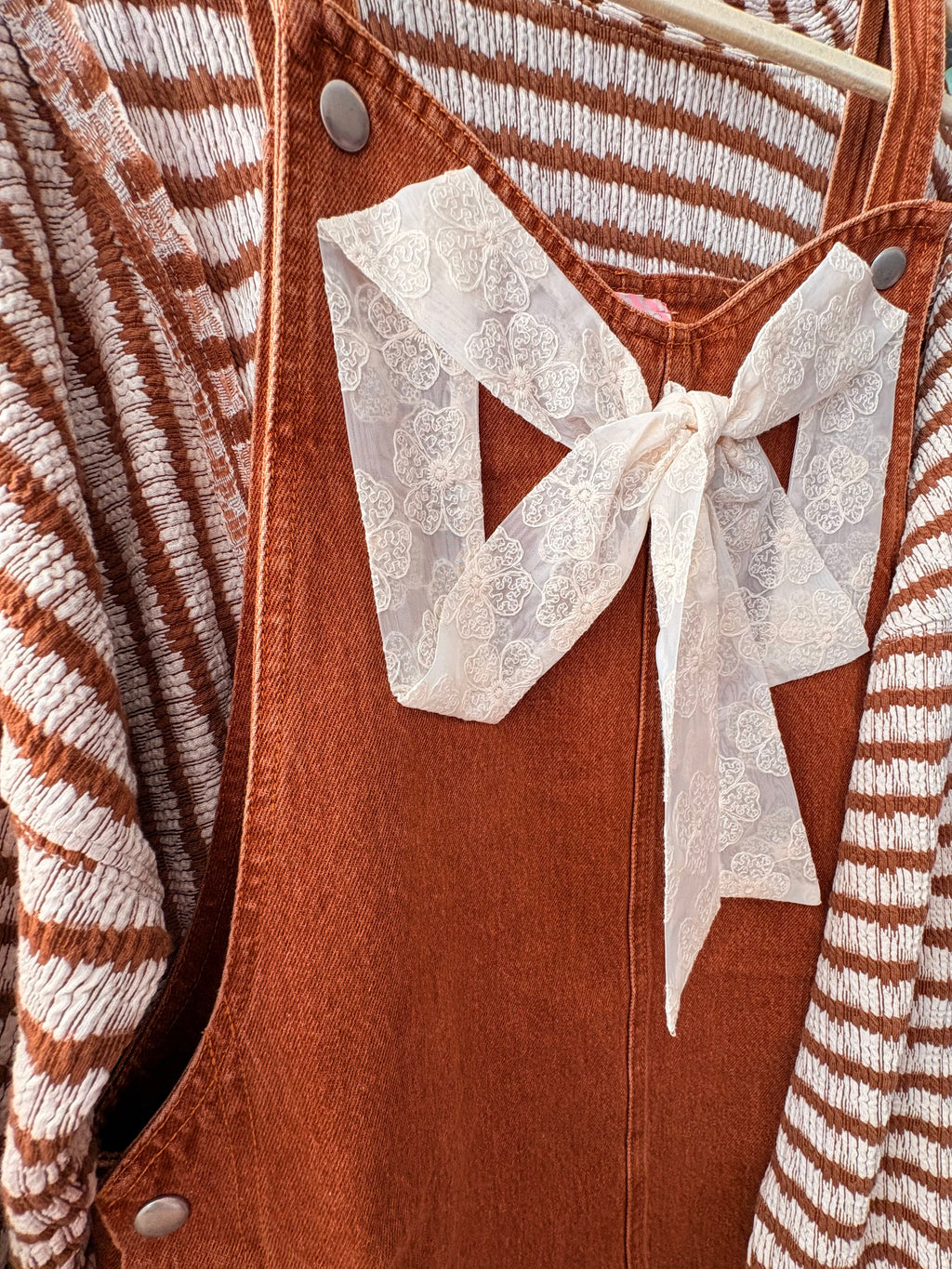 Ribbon Front Overall Skirt