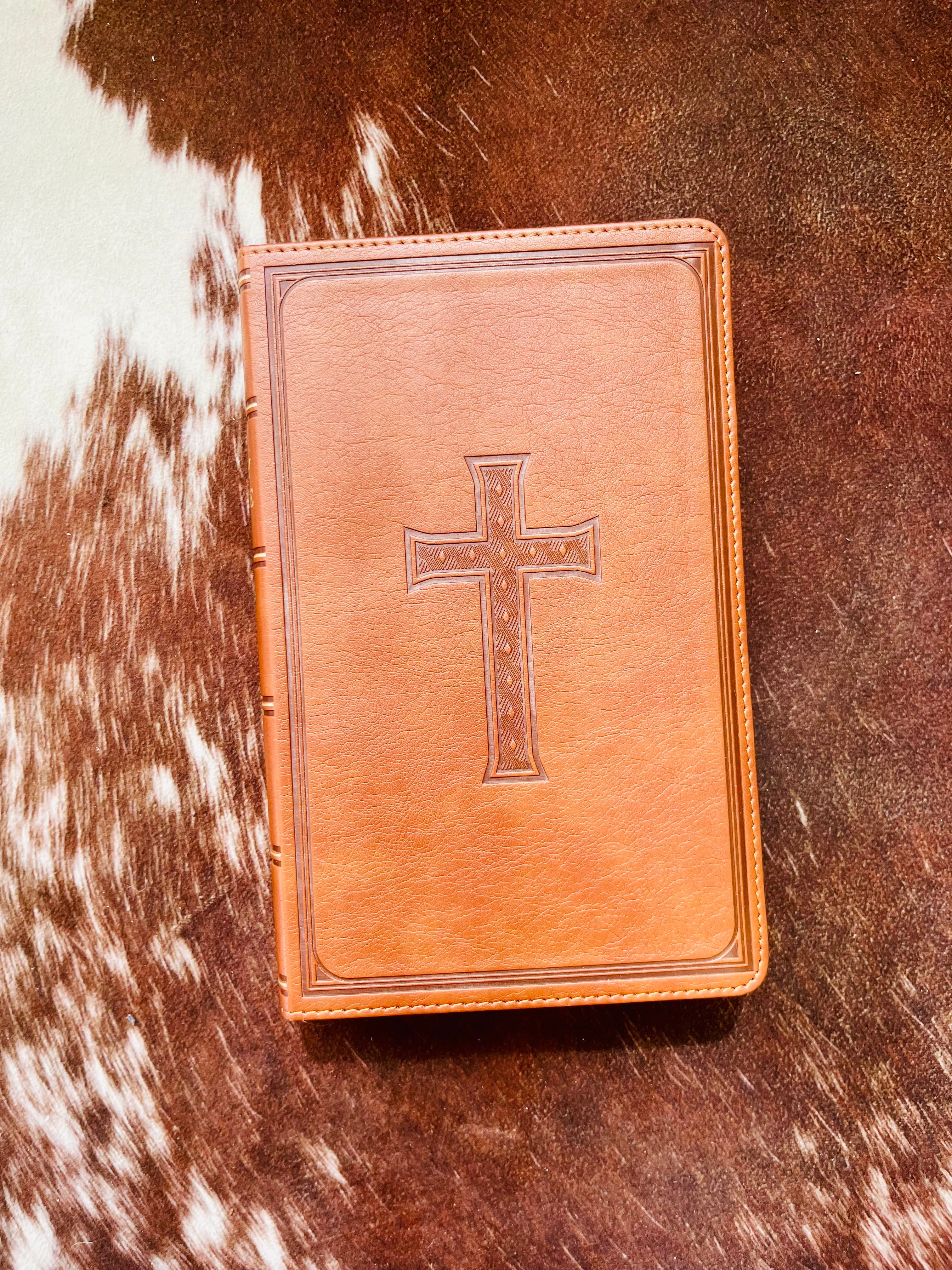 Honey Brown Faux Leather Giant Print King James Bible
