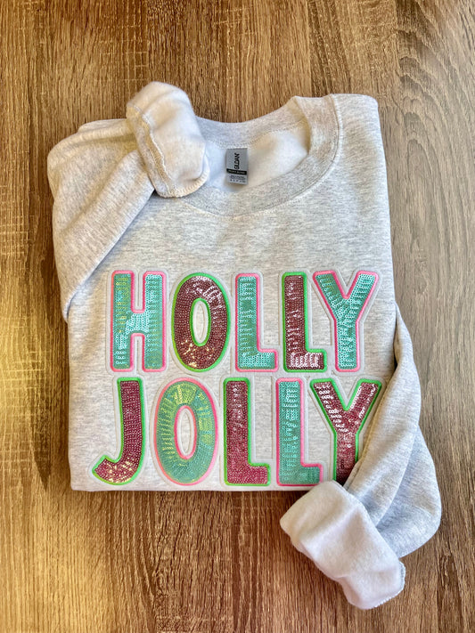 Holly Jolly Chenille Patch Crewneck