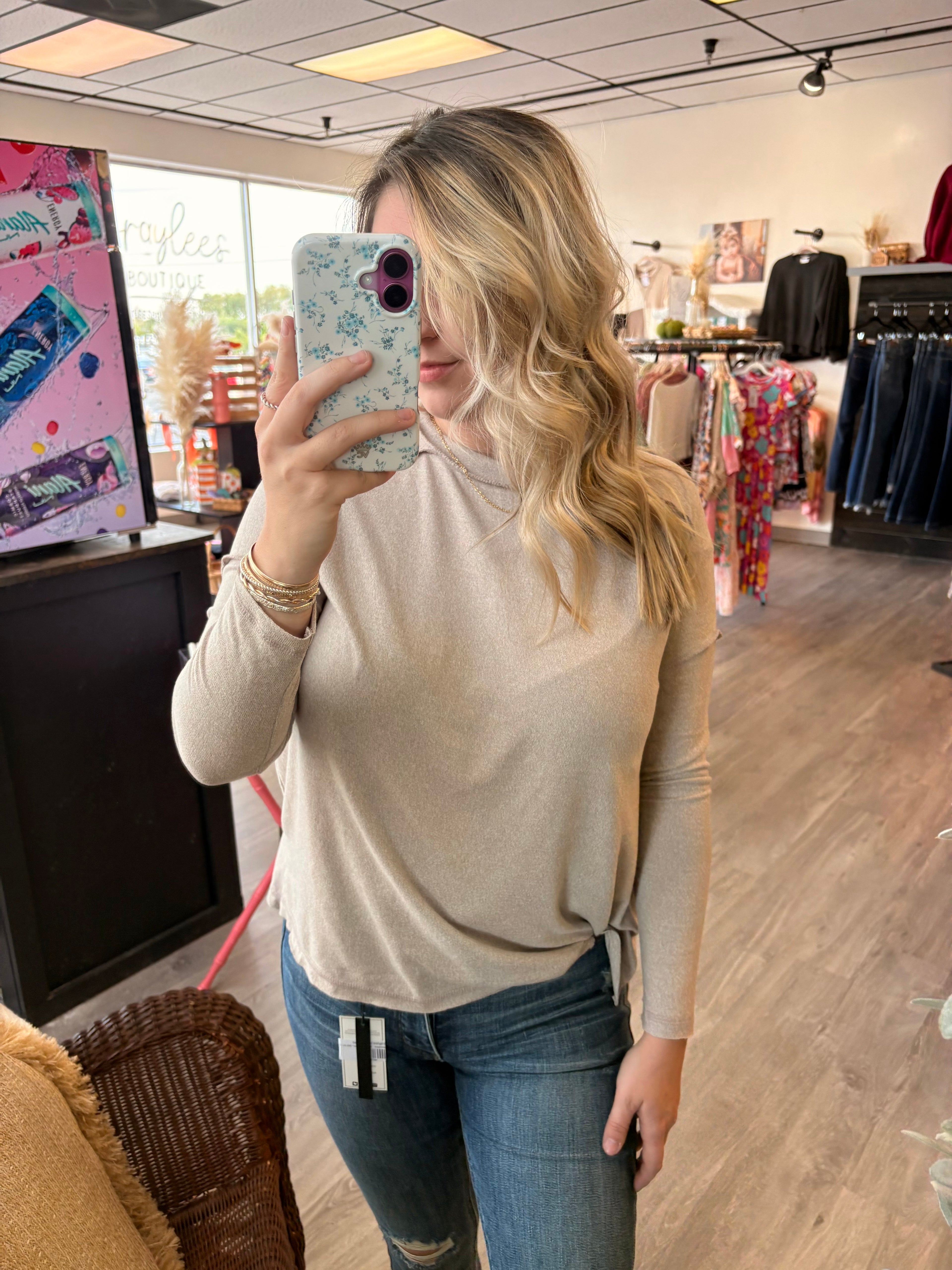 Soft Exposed Seam Hi-Low Tee