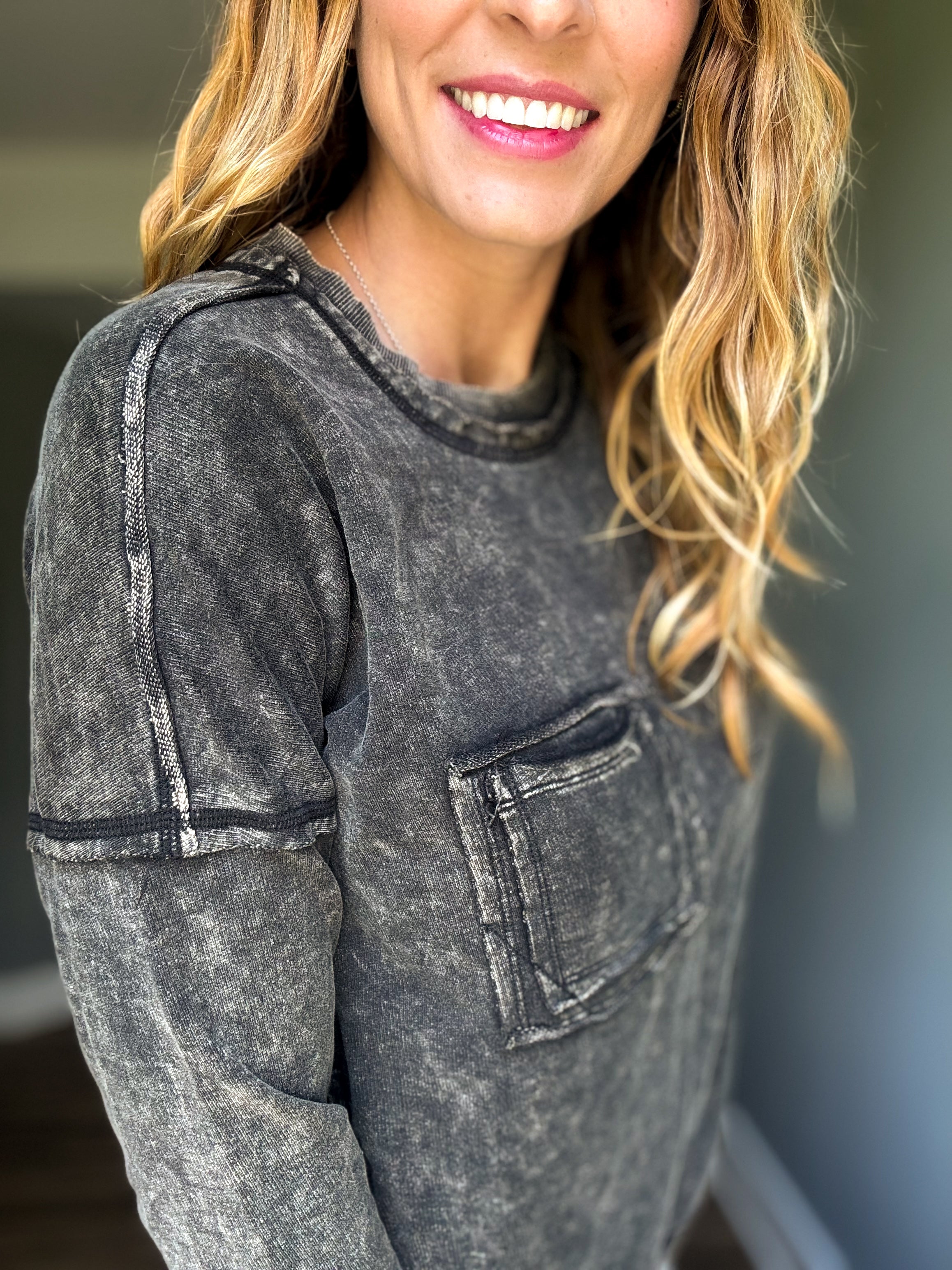Ash Black Front Pocket Pullover