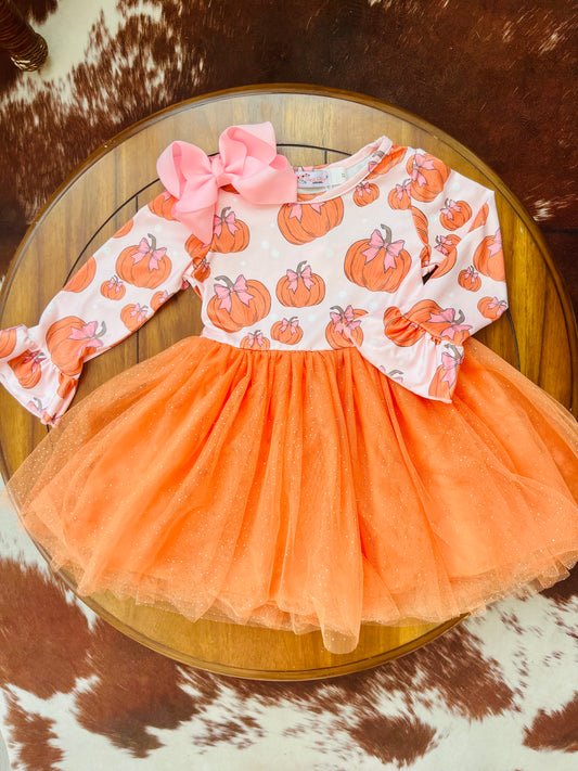 Pumpkin Bow Tutu Dress