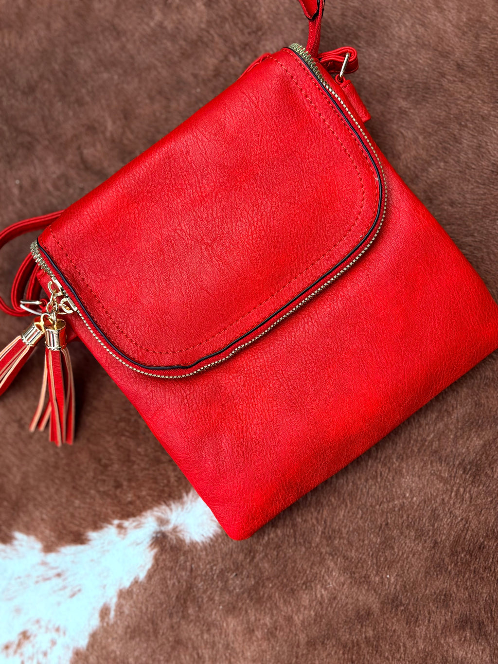 Two Compartment Crossbody with Tassels