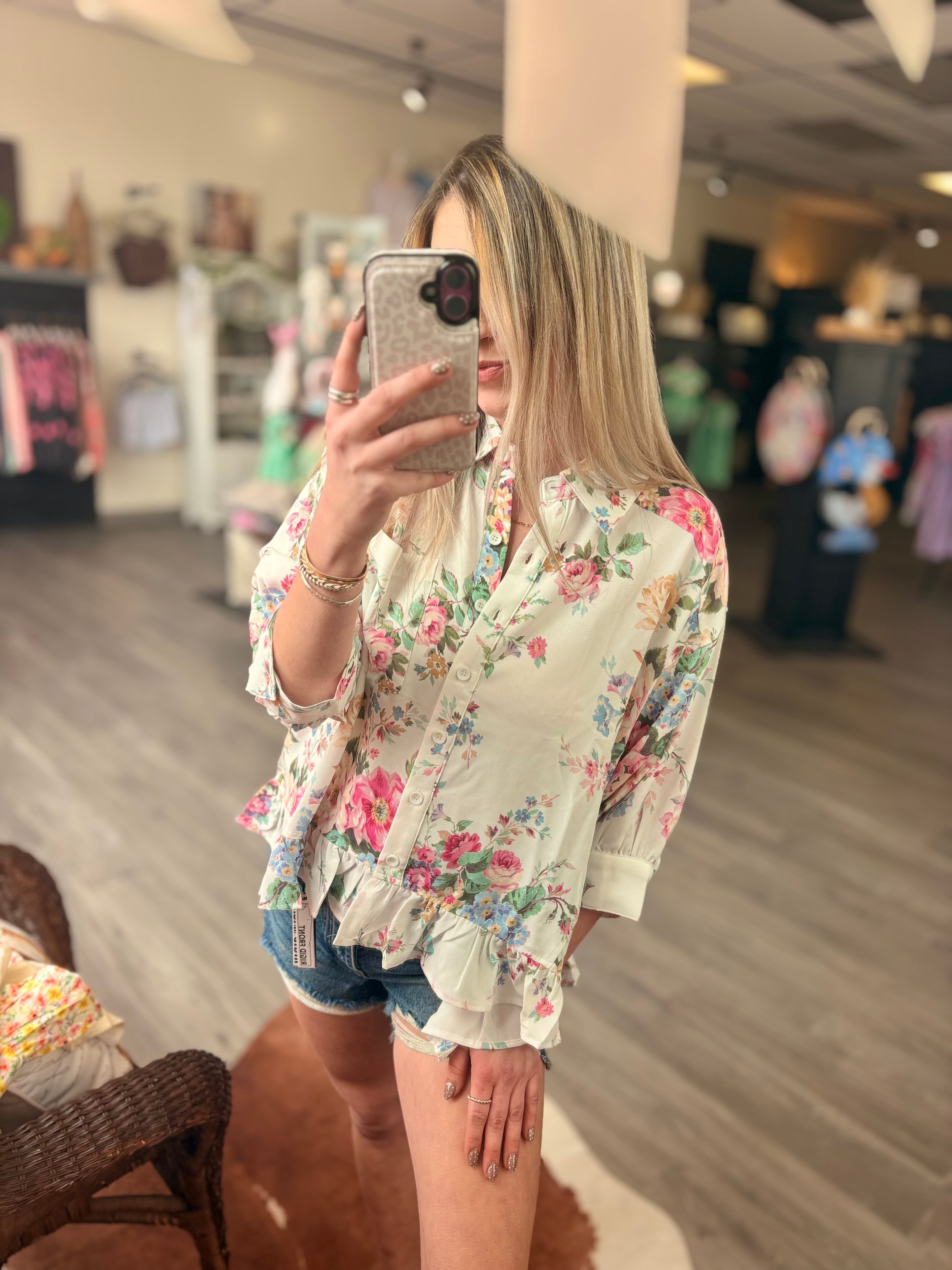 Ivory Button down Top