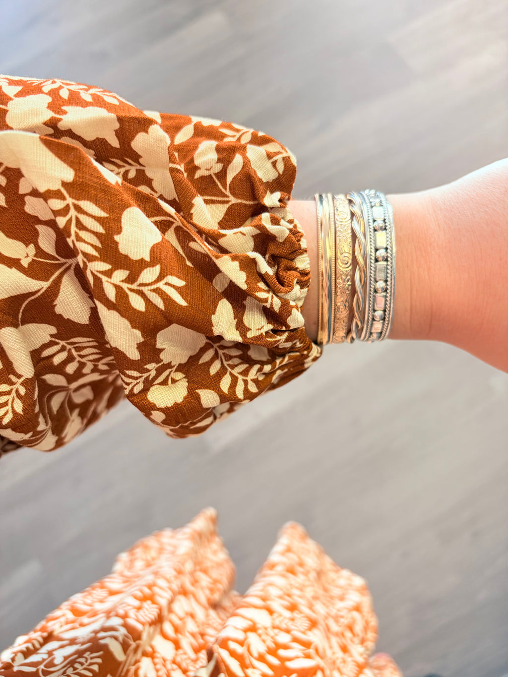 Floral Print Tiered Dress~ Rust
