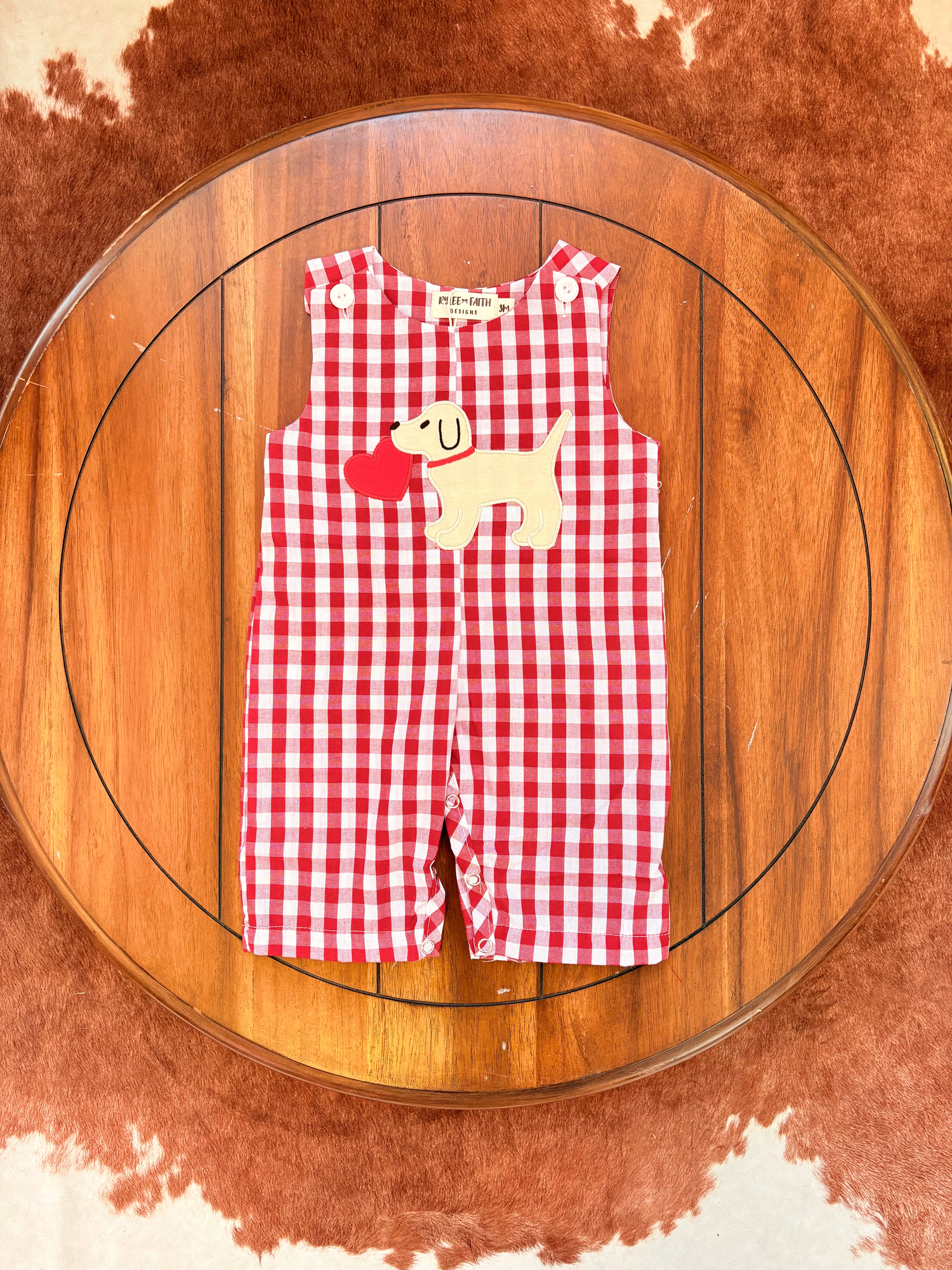 Puppy Love Plaid Romper