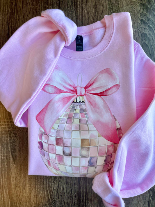 Disco Ball Christmas Ornament Crewneck