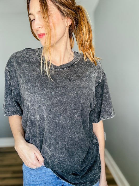 Vintage Wash Tee - Ash Black
