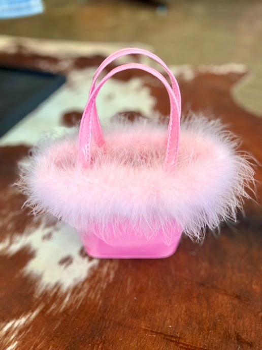 Girls Pink Fluff Purse