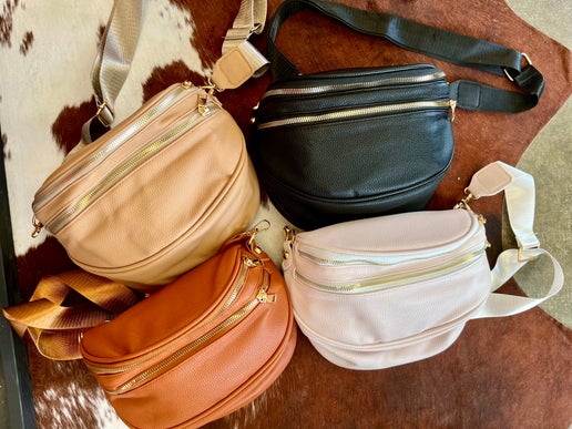 Vegan Leather Multi Pocket Bum Bag